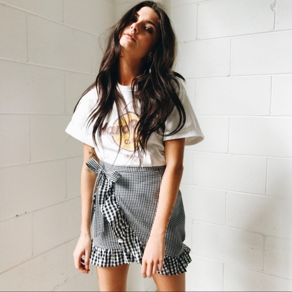 Verge Girl check gingham wrap skirt AU6 / us 00